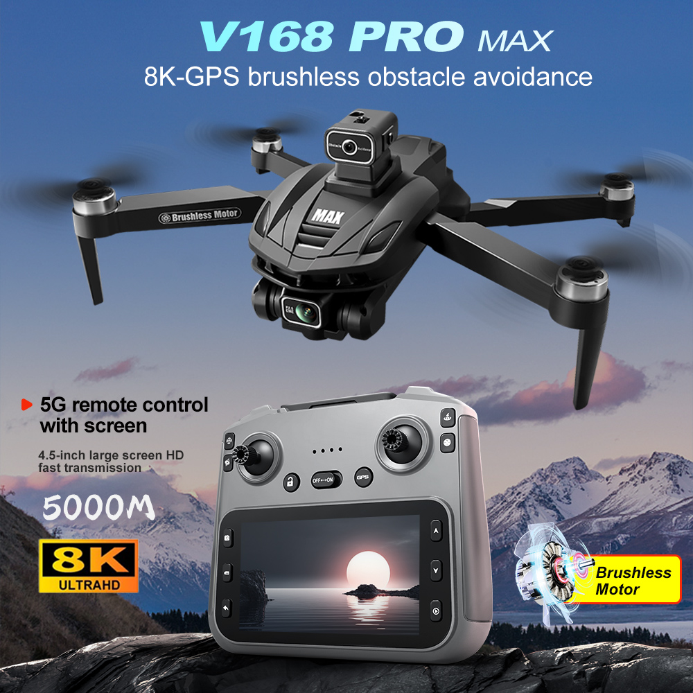 V168 PRO Max GPS Drone 8K Prof - Drone Controller Screen recension och pris
