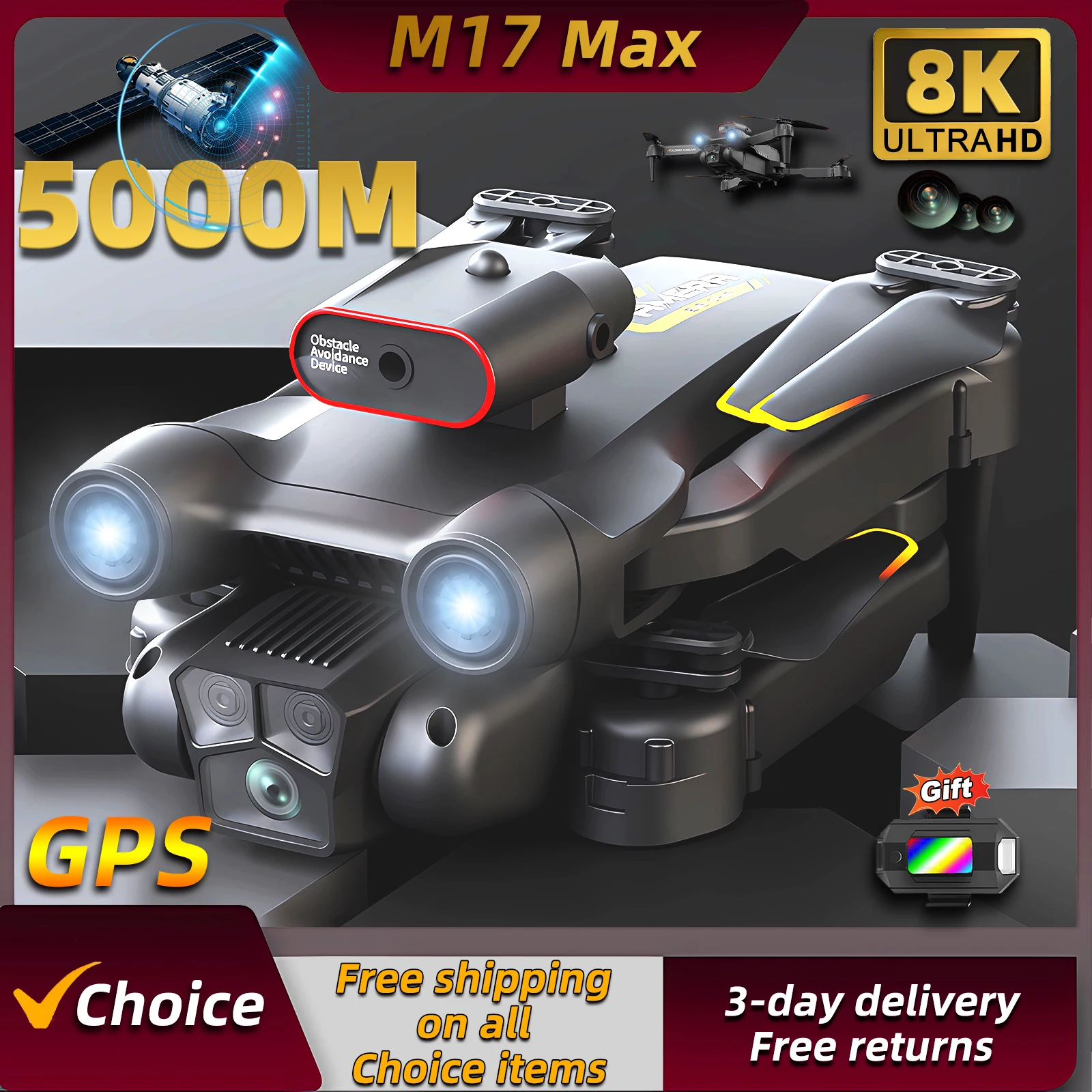 New M17 Max Drone 8K Professin - Drone Beacon Light recension och pris